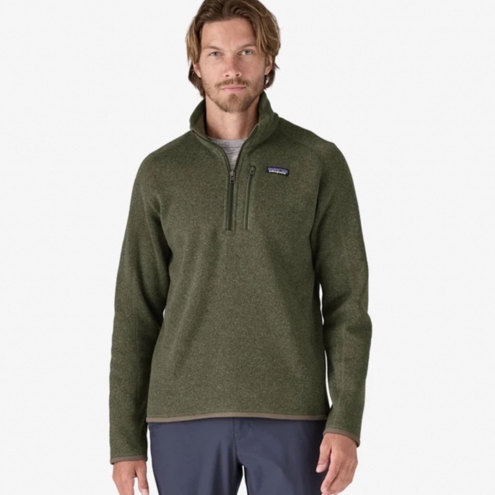 Patagonia Better Sweater Pullover Mens S Green Good 1/4 Zip Fleece STY25523